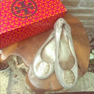 Tory Burch Gold Flats